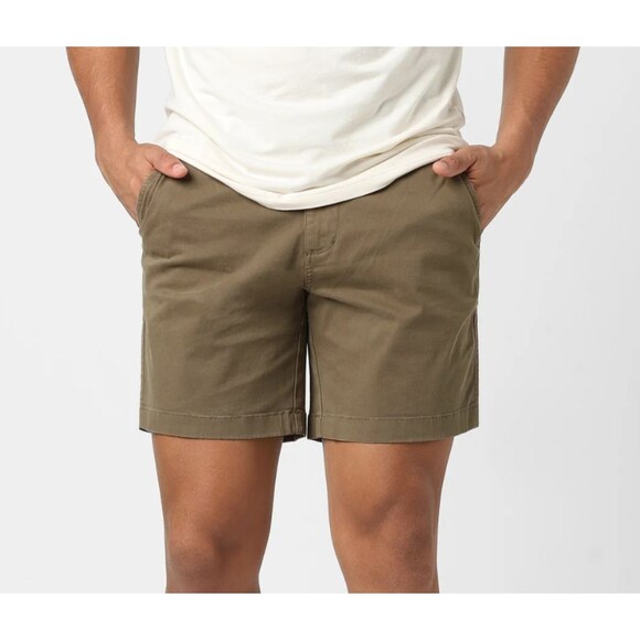 Bear Bottom Mens Shorts Large Desert Brown Elastic 7” Inseam Cotton Stretch NWT - Picture 5 of 5